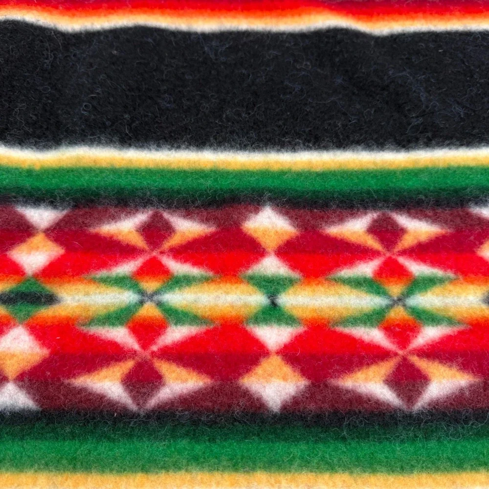 Pendleton Wool Blanket Beaver State Robe Shawl Black Multi Aztec Tribal Throw